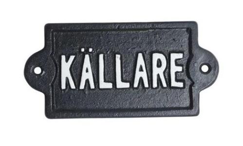 Skylt - Källare - 14 x 7 cm - www.frokenfraken.se