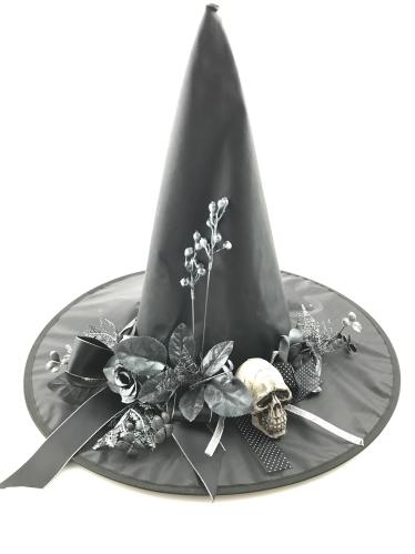 Hatt - Halloween - Häxa med dekoration - 45 x 45 x 38 cm - www.frokenfraken.se
