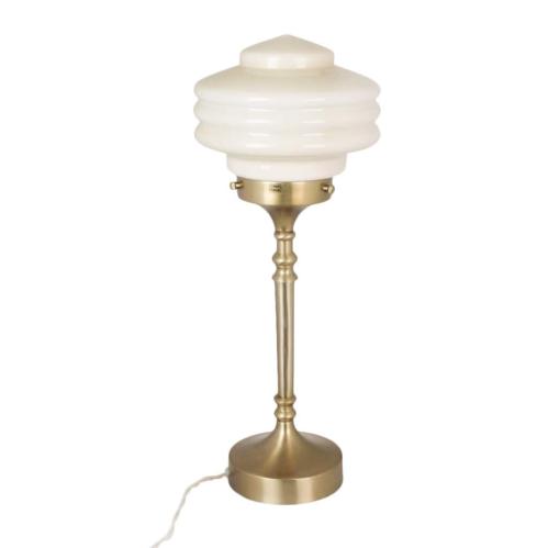 Bordslampa - Valter - Mässing/Beige - Ø20 x H56 cm - www.frokenfraken.se
