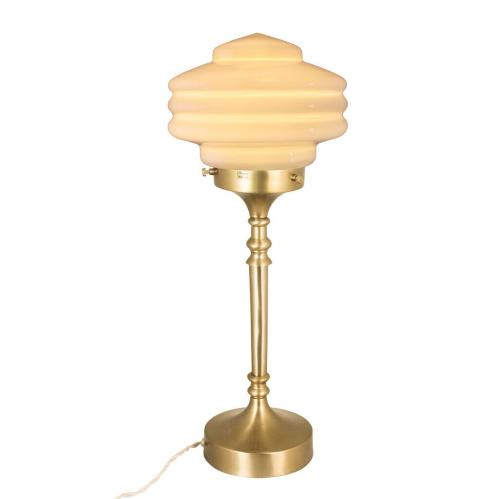 Bordslampa - Valter - Mässing/Beige - Ø20 x H56 cm - www.frokenfraken.se