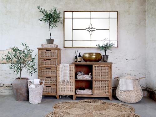 Hög byrå med 5 lådor - Trä/Rotting - 102.5x45x35 cm - www.frokenfraken.se