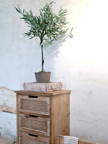 Hög byrå med 5 lådor - Trä/Rotting - 102.5x45x35 cm - www.frokenfraken.se