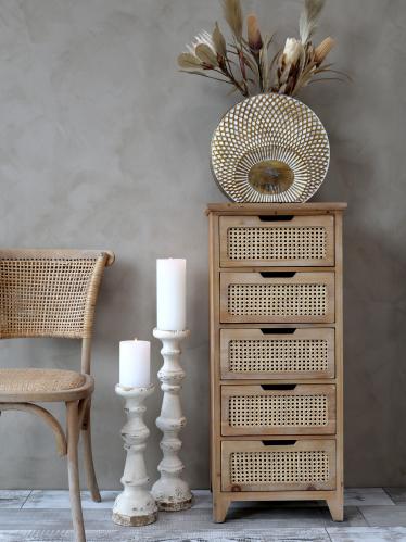 Hög byrå med 5 lådor - Trä/Rotting - 102.5x45x35 cm - www.frokenfraken.se