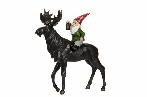 Älg med ridande tomte - 23 x 26 cm - www.frokenfraken.se