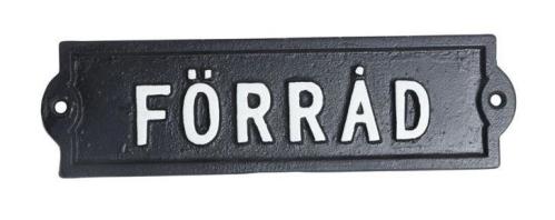 Skylt - Förråd - 21 x 6 cm - www.frokenfraken.se