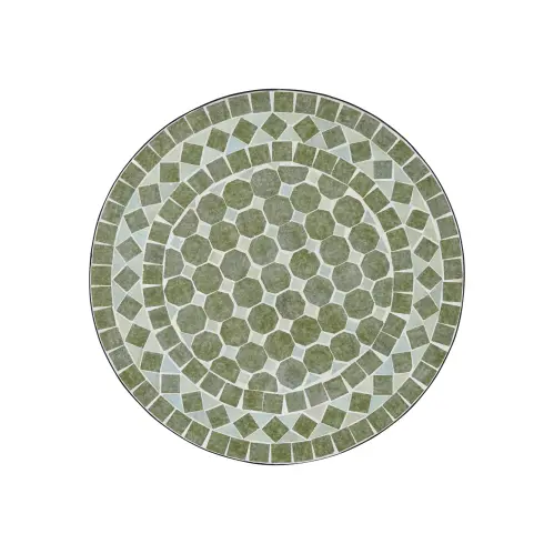 Trädgårdsbord - Grönmelerad Mosaik - Järn - Ø70 x 72 cm - www.frokenfraken.se