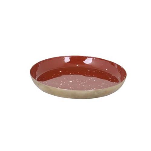 Litet Fat Runt Orange/Mässing - Ø 12 x 1,5 cm - www.frokenfraken.se