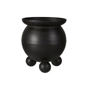 Kruka med kulfötter - Svart - 34 x 39 cm - www.frokenfraken.se