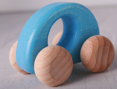 Bil - Bubbla Ljusblå - 6cm - Ekologisk & Giftfri - www.frokenfraken.se