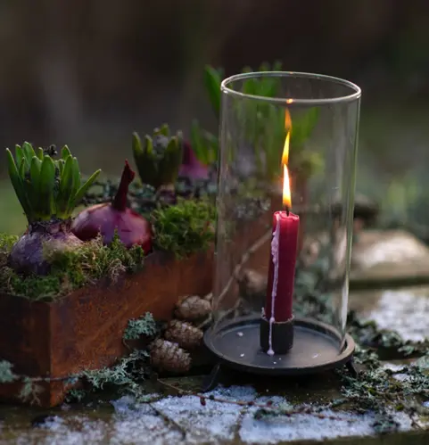 Ljusstake - Med Glas - 22 x Ø10 cm - www.frokenfraken.se