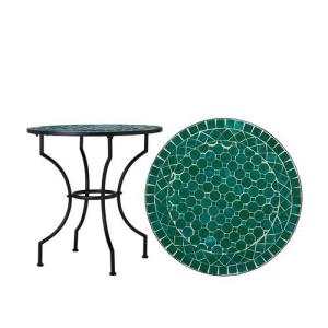 Trädgårdsbord - Grön Mosaik - Järn - Ø70 x 72 cm - www.frokenfraken.se