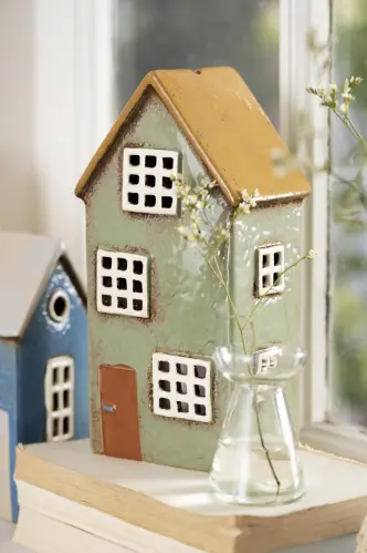 Ljuslykta - Hus - Nyhavn - Grönt - 21,5 cm - www.frokenfraken.se