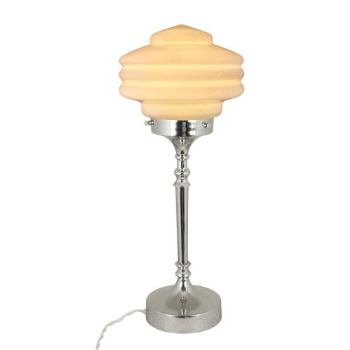 Bordslampa - Valter - Nickel/Opal Beige - Ø20 x 56 cm - www.frokenfraken.se