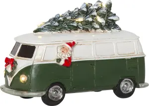 Tomte i buss med gran på taket - 10 cm - www.frokenfraken.se