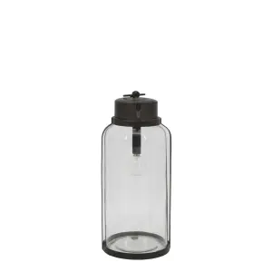 Fransk ladugårdslykta med glödlampa och timer - 30 x Ø12 cm - www.frokenfraken.se