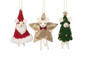 Ulldjur - Hänge - Möss - Jul - 17 cm - 1 st - www.frokenfraken.se