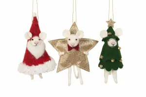 Ulldjur - Hänge - Möss - Jul - 17 cm - 1 st - www.frokenfraken.se