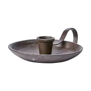 Ljusstake - Kammarljusstake - Svart/brun - Ø20 x 5 cm - www.frokenfraken.se
