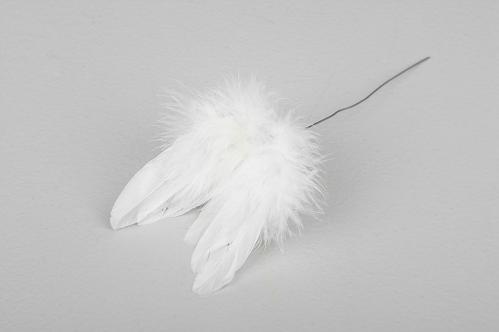 Änglavingar - Vit - Fjäder Stick - 8 cm - www.frokenfraken.se