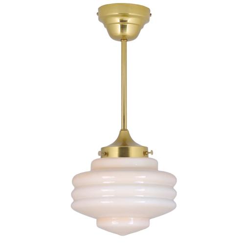 Taklampa m. Stång - Valter - Mässing/Beige - Ø20 x H49 cm - www.frokenfraken.se