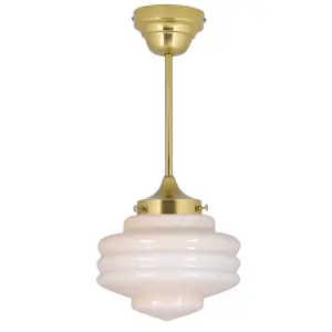 Taklampa m. Stång - Valter - Mässing/Beige - Ø20 x H49 cm - www.frokenfraken.se