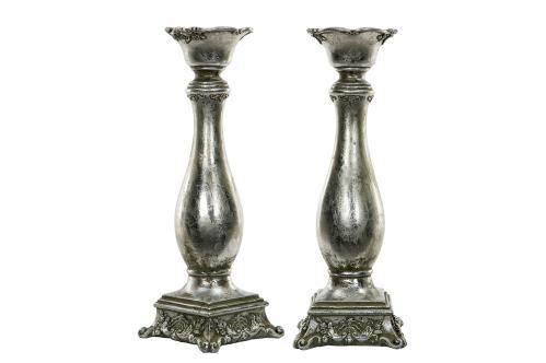 Ljusstake Ava Antik Silver  - 9 x 30 cm - www.frokenfraken.se