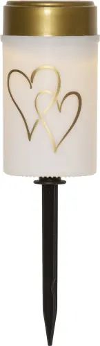 Gravljus - Hjärtan - Batteriljus LED - 7 x 12 cm - Solcell - www.frokenfraken.se