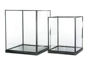 Ljuslykta - Glaskub - Grafitgrå - 2 storlekar - www.frokenfraken.se