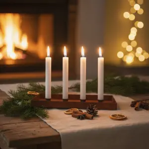 Adventsljusstake - Ljusbricka för 4 ljus - Rost - 35 x 15 cm - www.frokenfraken.se