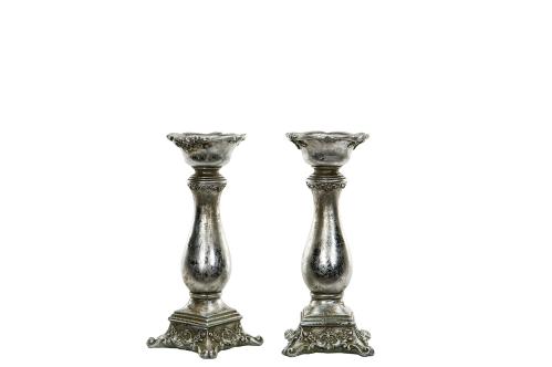 Ljusstake Ava Antik Silver - 8 x 21 cm - www.frokenfraken.se