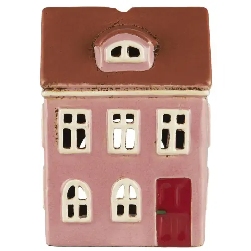 Ljuslykta - Hus - Nyhavn - Rosa - 15,5 cm - www.frokenfraken.se