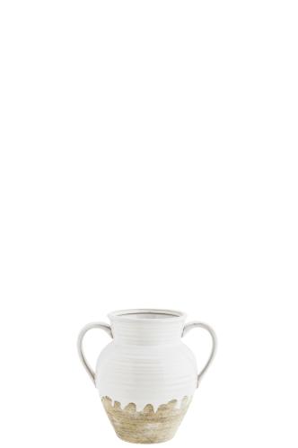 Vas med handtag - Vit - 18 x 22 cm - www.frokenfraken.se