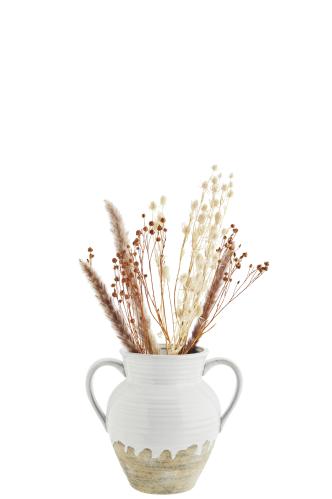 Vas med handtag - Vit - 18 x 22 cm - www.frokenfraken.se