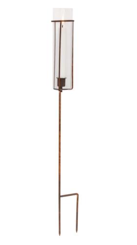 Ljusstake på pinne med glas - låg - kronljus - 70 cm - www.frokenfraken.se
