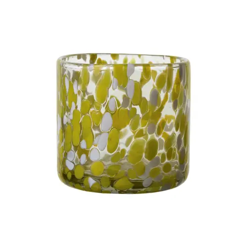 Värmeljushållare - Dot - Gul - Ø9 x 9 cm - www.frokenfraken.se
