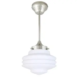 Taklampa m. Stång - Valter - Silver/Vit - Ø20 x H49 cm - www.frokenfraken.se