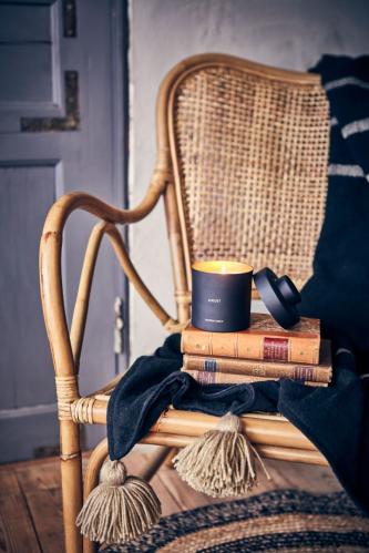 Matta - Boho - Rund - Jute/Svart - Randig - Ø90 cm - www.frokenfraken.se