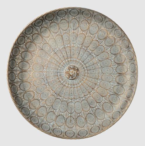 Fat - Grå/Grön/Guld - Ø64 x 9 cm - www.frokenfraken.se