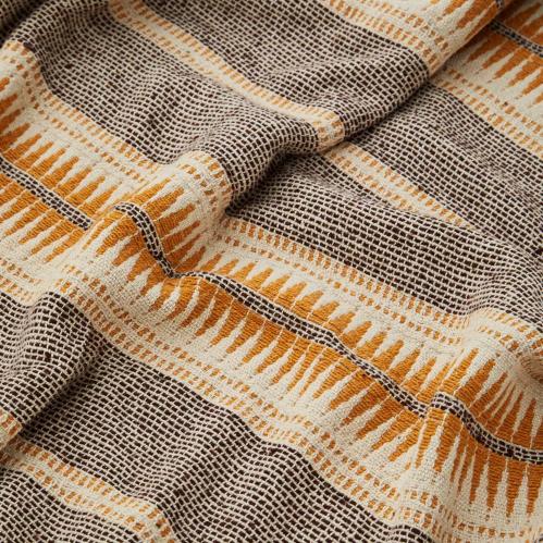 Pläd - Återvunnet bomull - Honung - 125 x 150 cm - www.frokenfraken.se