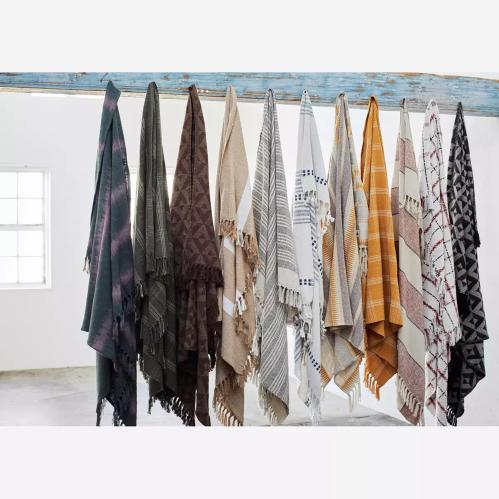 Pläd - Återvunnet bomull - Honung - 125 x 150 cm - www.frokenfraken.se
