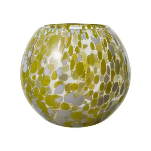 Värmeljushållare - Dot - Gul - Ø15 x 13 cm - www.frokenfraken.se