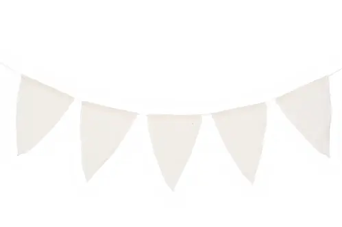Vimpel - Girlang Tyg - Naturvit - 5 m - www.frokenfraken.se