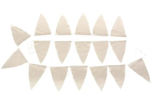 Vimpel - Girlang Tyg - Naturvit - 5 m - www.frokenfraken.se