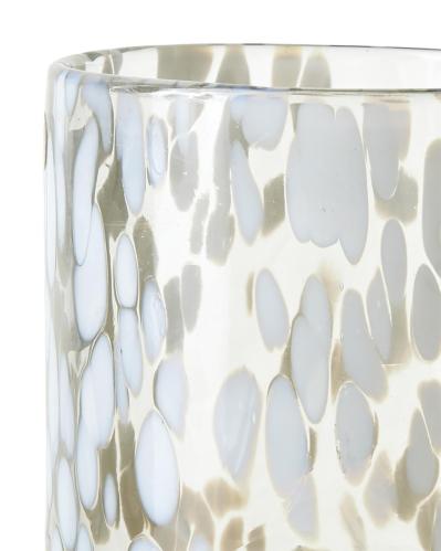 Värmeljushållare - Dot - Vit/isblå - Ø10 x 12 cm - www.frokenfraken.se
