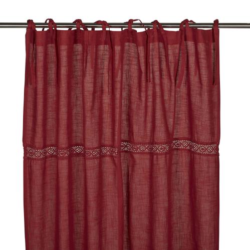 Gardiner - Spetsband - Knytband - Röd - 2 X 115 X 240cm - www.frokenfraken.se