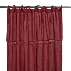Gardiner - Spetsband - Knytband - Röd - 2 X 115 X 240cm - www.frokenfraken.se