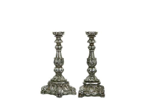 Ljusstake Enya Antik Silver  - 13 x 32 cm - www.frokenfraken.se