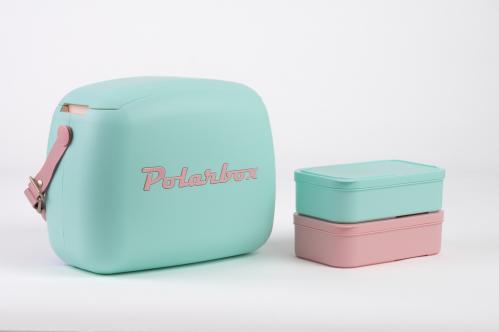 Polarbox Kylväska - 2st matlådor - Retro - Turkos - 6 Liter - www.frokenfraken.se
