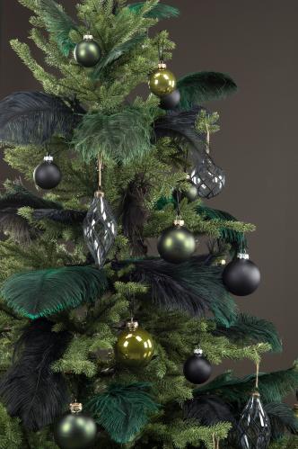 Julkula - Glas - Mörkgrön - 6 cm - 36-pack - www.frokenfraken.se