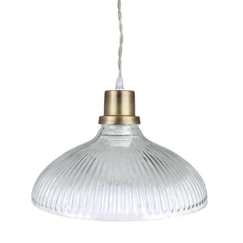 Taklampa Greta Rand Stor Klar/Antik Mässing - Ø30 x H21 cm - www.frokenfraken.se